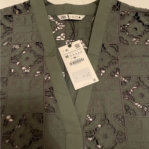 Zara top green size medium. NEW with tags